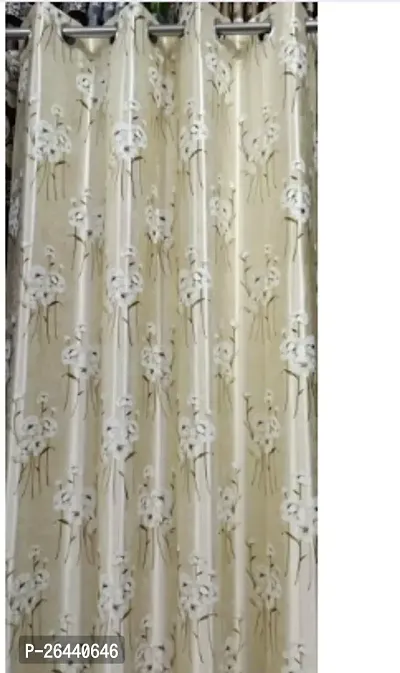 Stylish Beige Polyester Eyelet Fitting Door Curtains-thumb0