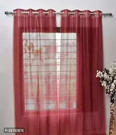 SM Tissue Curtains Window 5 Feet Color Maroon (Pack of 2 pc)-thumb0