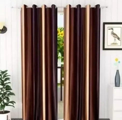 AKIN Eyelet Patta Panel Polyester Curtains - Set of 2