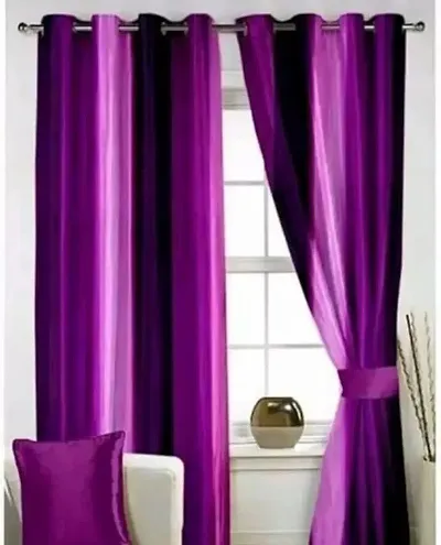 Panipat Textile Hub 2 Piece Polyester Long Door Curtain - 274.32 x 121.92 cm, Purple