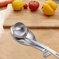 Stainless Steel Spoon Rest Holder, Tableware Hotel Restaurant, Length 8.5 Inch, Plated Serving Spoon?|Pack of 1| Silver-thumb1