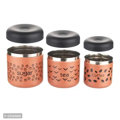 Goods And Fleet Stainless Steel Tea/Suger/Coffee Container 700 ml, 500 ml, 300 ml |Pack of 3| |apple Chocolate TCS container-thumb4