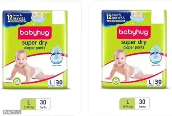Babyhug Super dry diaper pants Large (L) 30 Pieces (Pack Of 2) (60 Diapers)