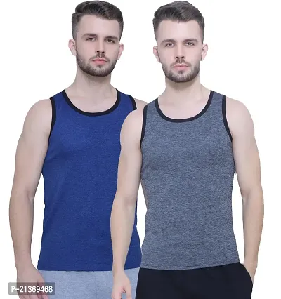 Buy Spangel Fashion Men's Round Neck Sleeveless Cotton Lycra Vest