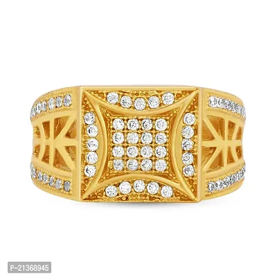 Buy Spangel Fashion Jewellery Gold Plated Ring For Men Boys Gents Rings In  American Diamond Crystal Cz Mens Jewellery For Men (18) Online In India At  Discounted Prices