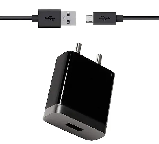 Fast Charger for Xiaomi Redmi Note 5 Pro Charger Original Adapter Like Wall Charger | Mobile Fast Charger | Android USB Charger with 1 Meter Micro USB Charging Cable (2.4Amp. Black)(MI-00A-0010)