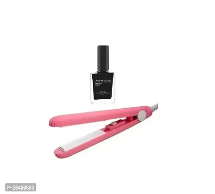 Combo Set Of Hair Straightener Black Nail Paint-thumb0