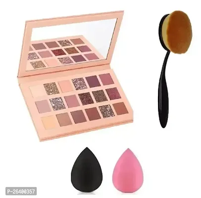 Combo Set Of Nude Eyeshadow Oval Brush 2 Puff