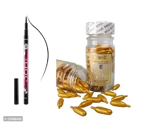 Combo Set Of 36 H Black Eyeliner Vitamin E Capsules