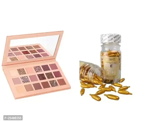 Combo Set Of Nude Eye Shadow Vitamin E Capsules