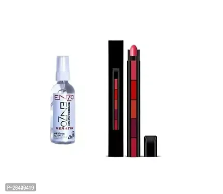 Combo Set Of Enzo Hair Serum 5 In 1 Lipstick