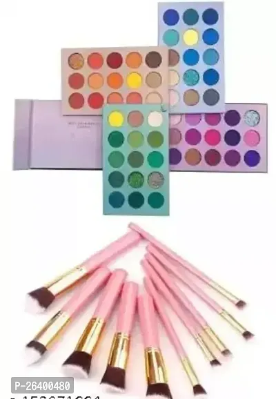 Color Board Eyeshadow Palette 10 Pcs Makeup Brushes-thumb0