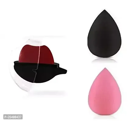 Combo Set Of Apple Lipstick Maroon 2 Puff