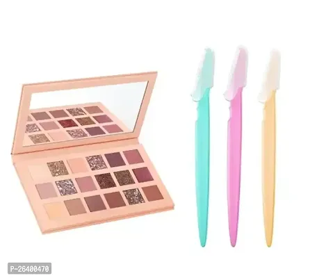 Comb Set Of Nude Eye Shadow 3 In 1 Eye Brow Razor