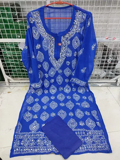 Sylish Chiffon Straight Chikankari Kurta