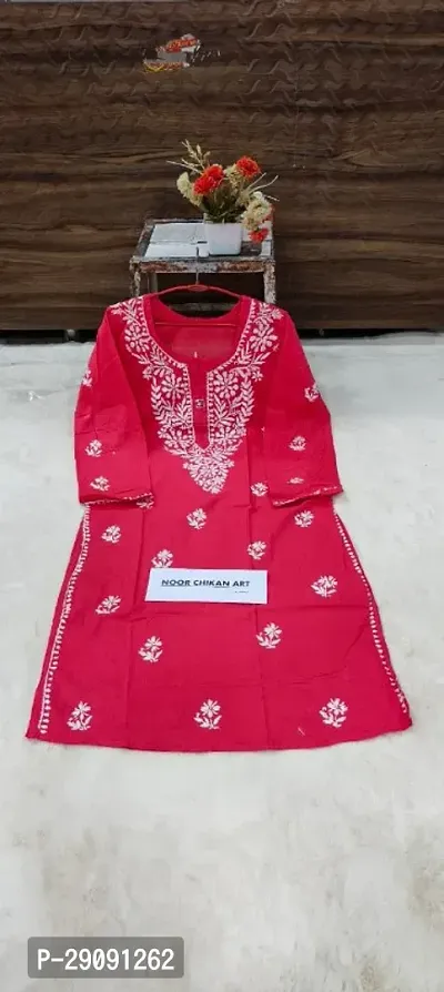 Chikankari mulmul cotton kurti handwork ghaspatt--thumb0