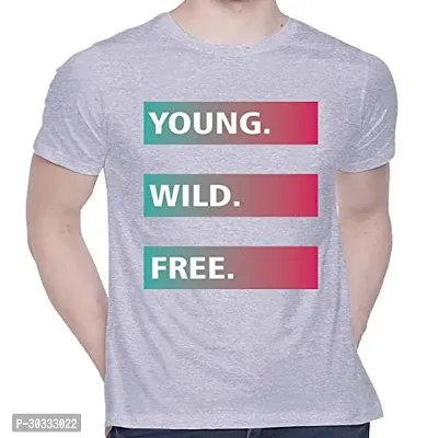 Reliable Grey Cotton Printed T-Shirt For Men