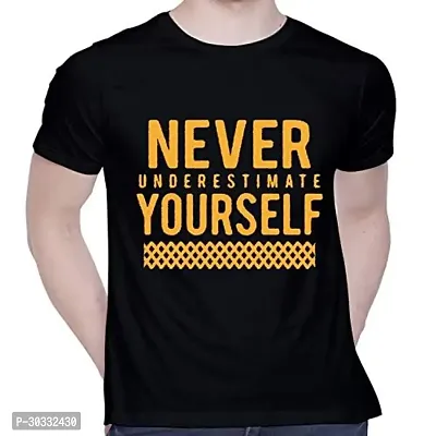 Reliable Black Cotton Printed T-Shirt For Men-thumb0