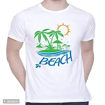 Comfortable White Cotton Tees For Men-thumb0