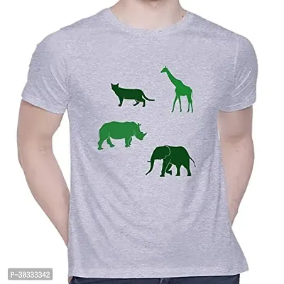 Reliable Grey Cotton Printed T-Shirt For Men-thumb0