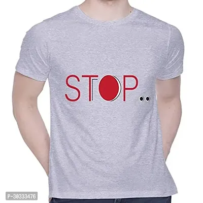 Reliable Grey Cotton Printed T-Shirt For Men