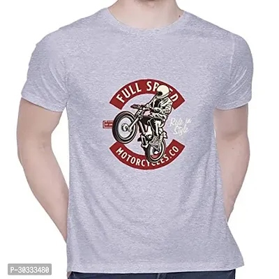 Reliable Grey Cotton Printed T-Shirt For Men