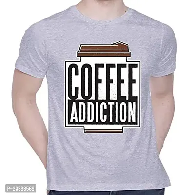 Reliable Grey Cotton Printed T-Shirt For Men