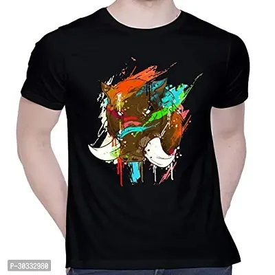 Reliable Black Cotton Printed T-Shirt For Men-thumb0