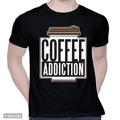 Reliable Black Cotton Printed T-Shirt For Men