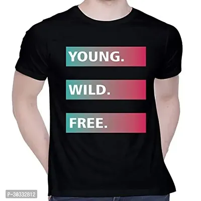 Reliable Black Cotton Printed T-Shirt For Men-thumb0