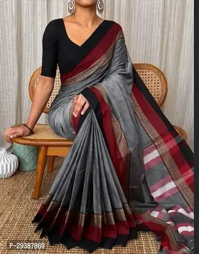 Stylish Cotton  Saree with Blouse Piece for Women-thumb0