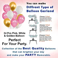 1st Birthday Decoration for Baby Girl Combo Kit 28Pcs Stylish Latest Pink White Birthday Set / Photo Booth Backdrop Decoration Materials-thumb3
