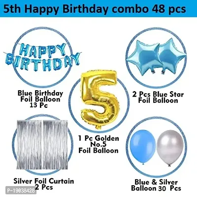 5th Birthday Decoration Items For Boys - 48Pcs Fifth Birthday Decoration - 5th Birthday Party Decorations,Birthday Decorations kit for Boys 5th birthday/ Baby Birthday Decoration Items 5 Year / Birthd-thumb3