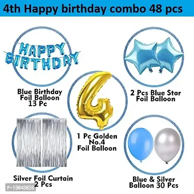 4th Birthday Decoration Items For Boys - 48Pcs Fourth Birthday Decoration - 4th Birthday Party Decorations,Birthday Decorations kit for Boys 4th birthday/ Baby Birthday Decoration Items 4 Year / Birth-thumb4