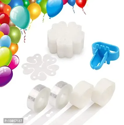 Baby Shower Latex Balloon, 2 Tape Strip, 1 Pc Tying Tool, 2 Set of Glue Dot, 2 Balloon Flower Clip, Multicolour-thumb0