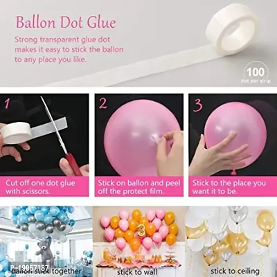 Baby Shower Latex Balloon, 2 Tape Strip, 1 Pc Tying Tool, 2 Set of Glue Dot, 2 Balloon Flower Clip, Multicolour-thumb4