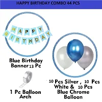 Happy Birthday Decorati, Arch, Blue/White/Silver Balloons For Birthday, Blue Birthday Combo for BOYS, MEN, KIDS - This latest decorations items for-thumb1