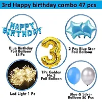 3rd Birthday Decoration Items For Boys With Fairy Lights - 47Pcs Third Birthday Decoration - 3rd Birthday Party Decorations,Birthday Decorations kit for Boys 3rd birthday/ Baby Birthday Decoration Ite-thumb1