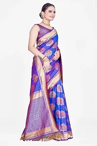 Stylish Blue Art Silk Saree With Blouse Piece For Women-thumb2