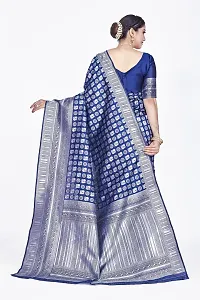 Stylish Blue Art Silk Saree with Blouse piece For Women-thumb1