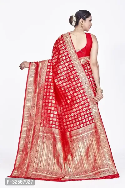 Stylish Red Art Silk Saree With Blouse Piece For Women-thumb2