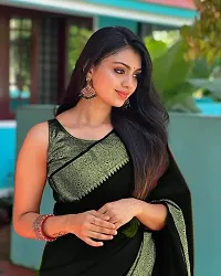 Stylish Black Art Silk Saree With Blouse Piece For Women-thumb2