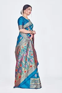 Stylish Teal Art Silk Saree With Blouse Piece For Women-thumb3