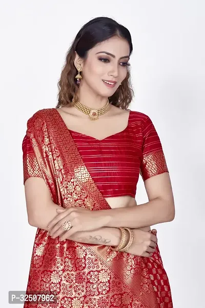 Stylish Maroon Art Silk Saree With Blouse Piece For Women-thumb5