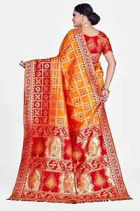 Stylish Multicoloured Art Silk Saree With Blouse Piece For Women-thumb1