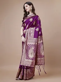 Stylish Purple Art Silk Saree With Blouse Piece For Women-thumb2