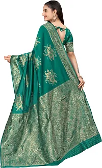 Stylish Green Art Silk Saree with Blouse piece For Women-thumb1