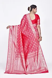 Stylish Red Art Silk Saree with Blouse piece For Women-thumb1