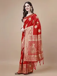 Stylish Red Art Silk Saree With Blouse Piece For Women-thumb3