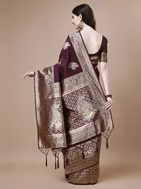 Stylish Brown Art Silk Saree With Blouse Piece For Women-thumb1